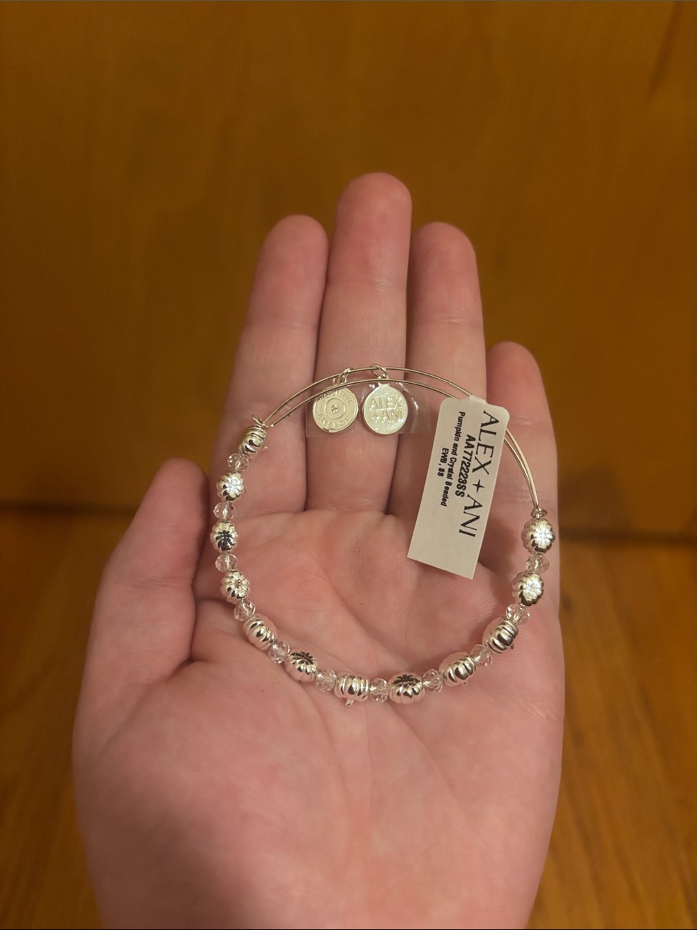 Alex and Ani Silver Pumpkin and Crystal Beaded Bracelet NWT - Picture 5 of 6